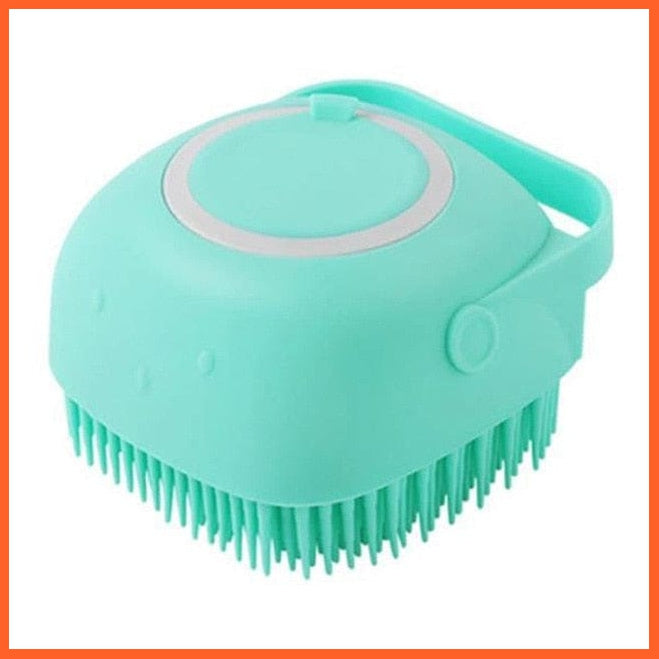 whatagift.com.au square blue Pet Shampoo Massage Bath Brush | Soft Silicone Puppy Cat Shower Cleaning Brush| Pet Grooming Kit