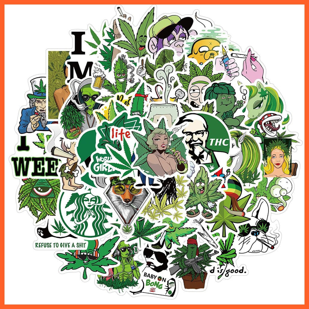 whatagift.com.au Stickers 30PCS Characters 10/30/50PCS Funny Characters Leaves Weed Smoking Graffiti Stickers