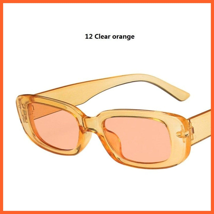 whatagift.com.au Sunglasses 12 Clear orange Women Small Rectangle Sunglasses | Anti-glare UV400 Oval Designer Shades
