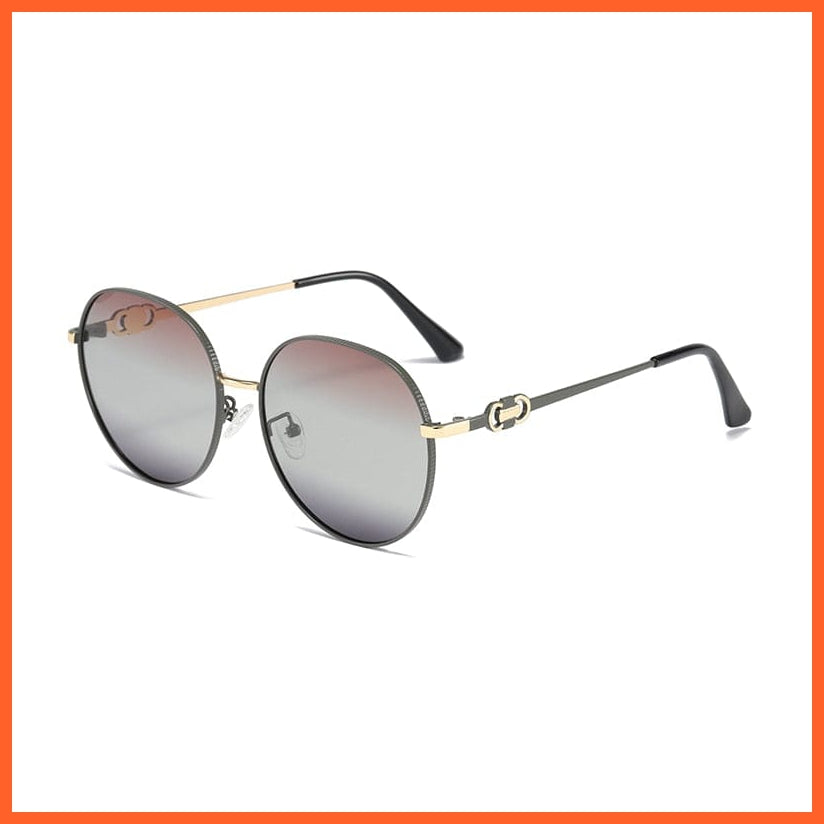 whatagift.com.au Sunglasses 2.Brown black / follow picture Fashion Eyewear Outdoor Polarized  UV400 Metal Oval Frame Sunglasses