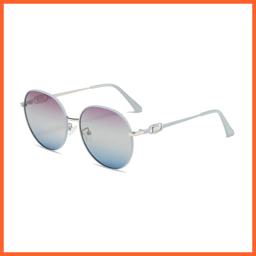 whatagift.com.au Sunglasses 3.Purple blue / follow picture Fashion Eyewear Outdoor Polarized  UV400 Metal Oval Frame Sunglasses