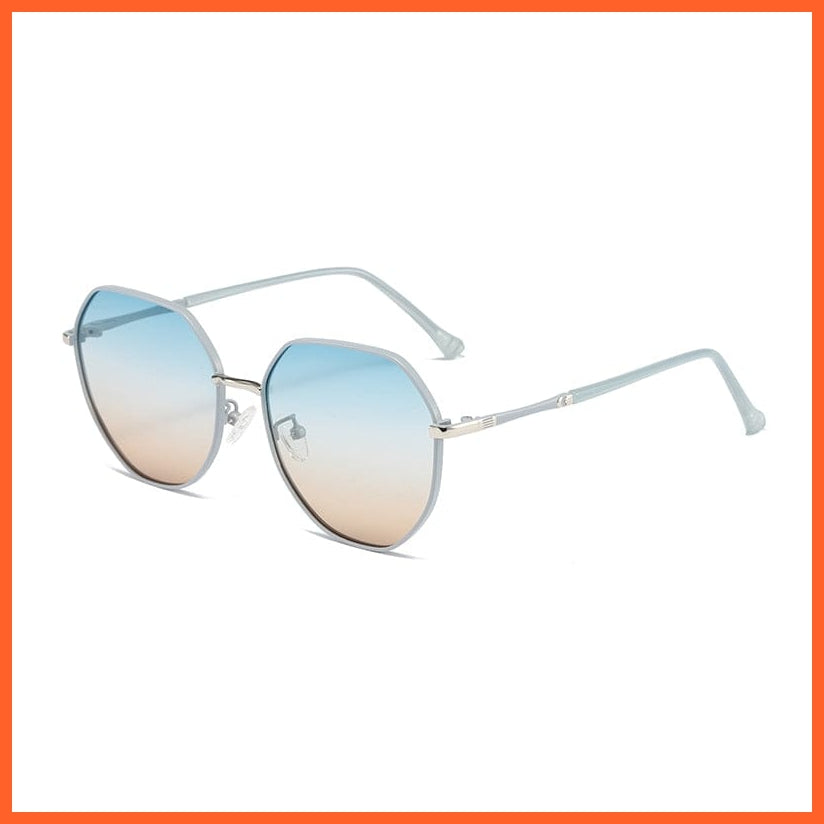 whatagift.com.au Sunglasses 310.Blue tea / follow picture Fashion Eyewear Outdoor Polarized  UV400 Metal Oval Frame Sunglasses