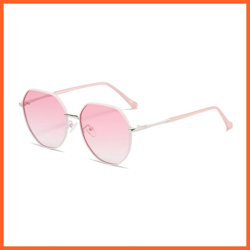 whatagift.com.au Sunglasses 310.Gradient pink / follow picture Fashion Eyewear Outdoor Polarized  UV400 Metal Oval Frame Sunglasses
