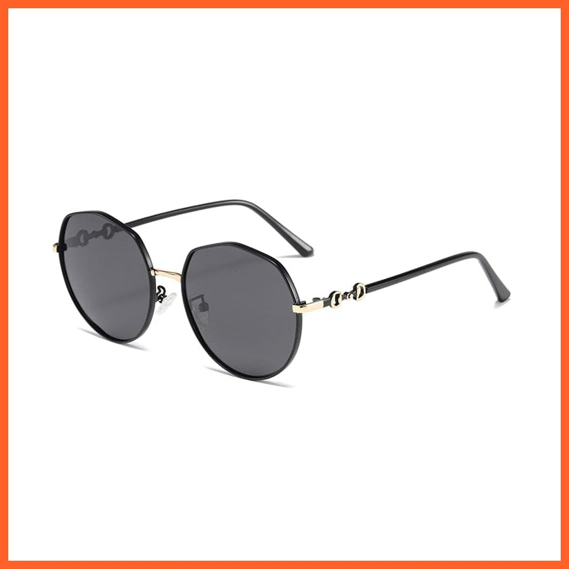 whatagift.com.au Sunglasses 313.Black grey / follow picture Fashion Eyewear Outdoor Polarized  UV400 Metal Oval Frame Sunglasses