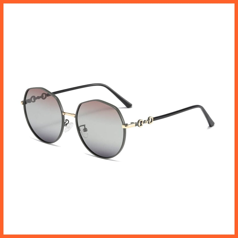 whatagift.com.au Sunglasses 313.Tea black / follow picture Fashion Eyewear Outdoor Polarized  UV400 Metal Oval Frame Sunglasses
