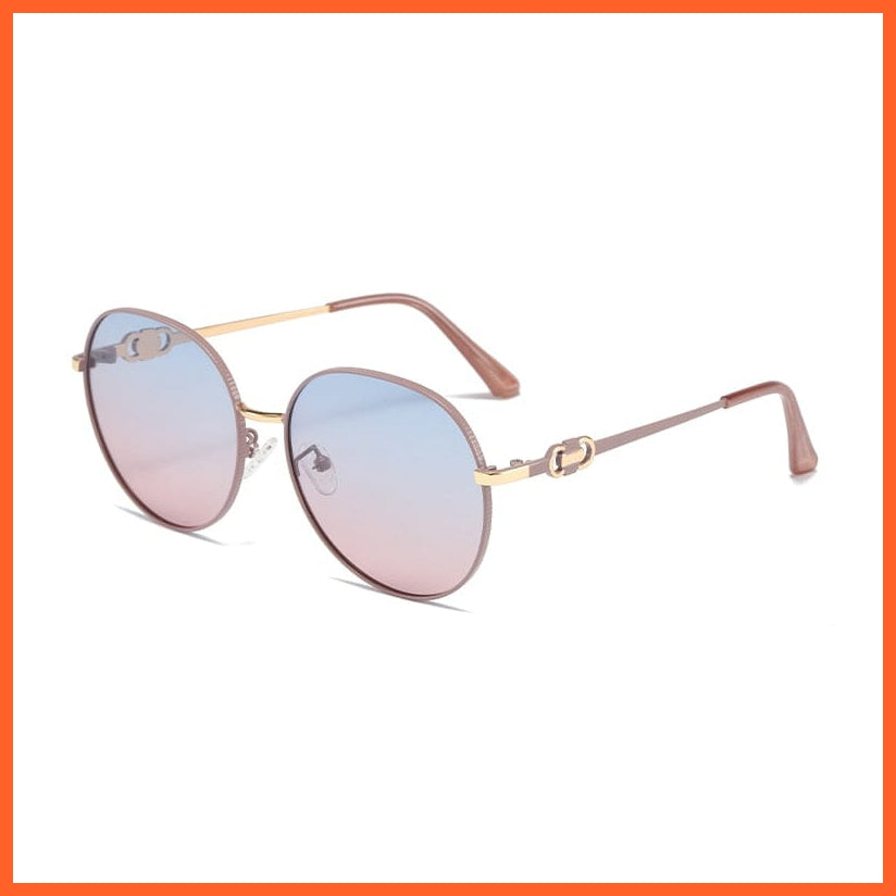 whatagift.com.au Sunglasses 5.Blue brown / follow picture Fashion Eyewear Outdoor Polarized  UV400 Metal Oval Frame Sunglasses