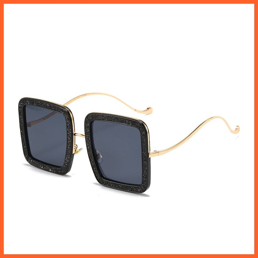 whatagift.com.au Sunglasses Black / China / As pic showed New Square Personality Glitter Sunglasses | Designer Flashing Diamond Funny Eyewear