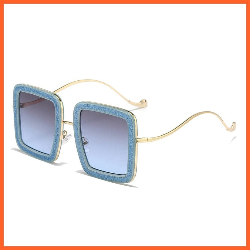 whatagift.com.au Sunglasses Blue / China / As pic showed New Square Personality Glitter Sunglasses | Designer Flashing Diamond Funny Eyewear