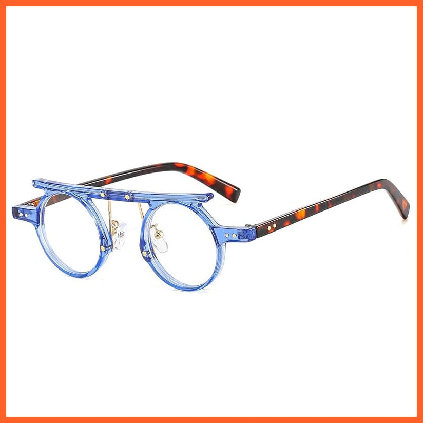 whatagift.com.au Sunglasses Blue leopard clear / As the picture Fashion Small Round Punk Sunglasses | Retro Clear Ocean UV400 Gradient Shades