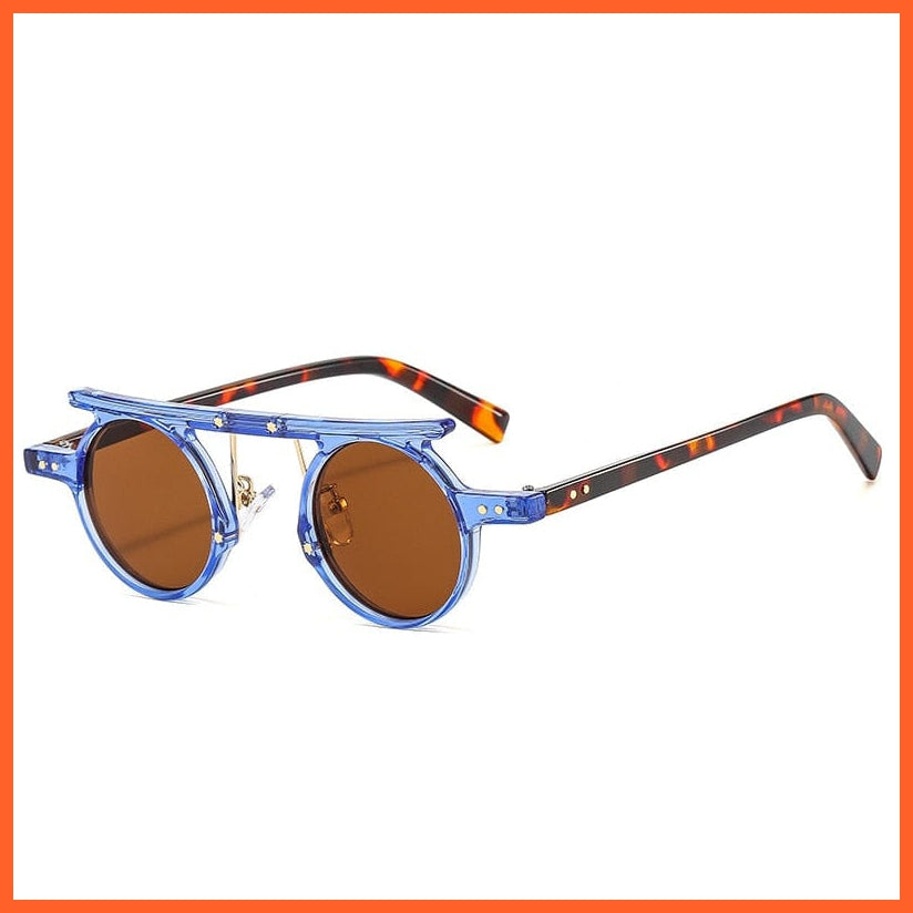 whatagift.com.au Sunglasses Blue tea / As the picture Fashion Small Round Punk Sunglasses | Retro Clear Ocean UV400 Gradient Shades