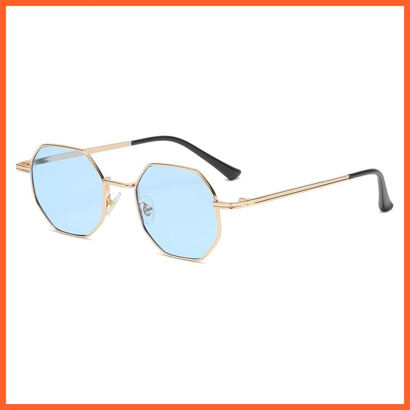 whatagift.com.au Sunglasses Gold Blue / UV400 Unisex Vintage Octagon Metal Sunglasses | Luxury Design Goggle Sun Glasses