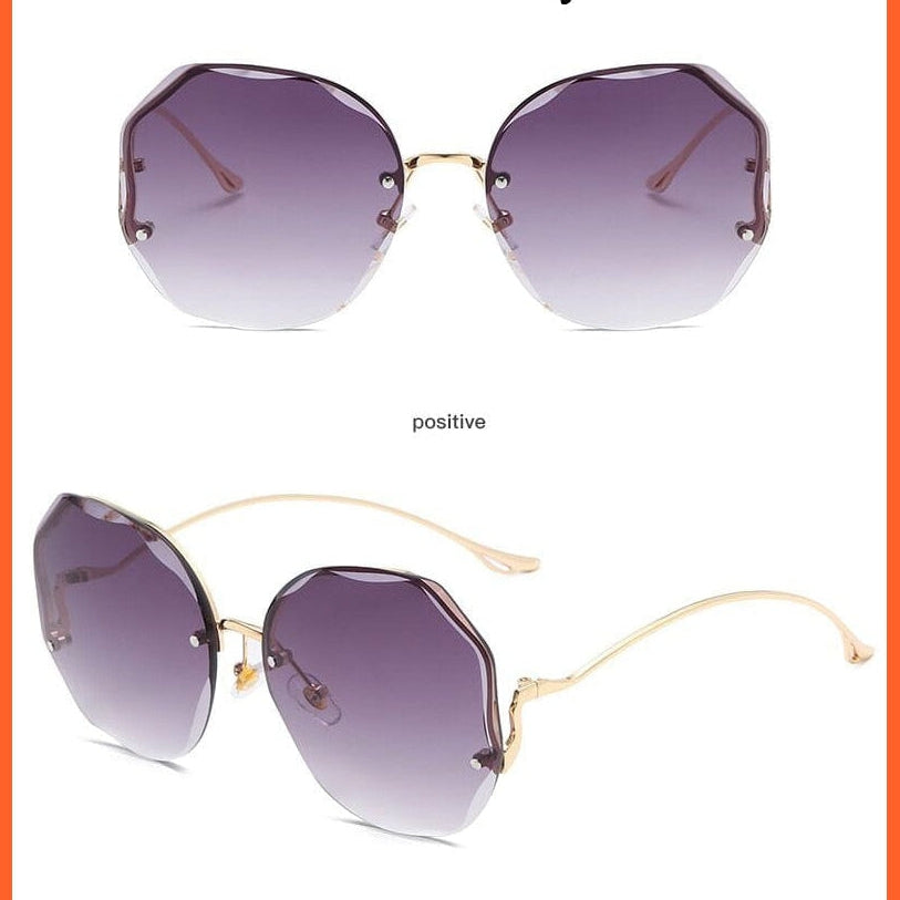 whatagift.com.au Sunglasses Luxury Round Gradient Sunglasses | Women Metal Curved Ladies UV400 Eyewear