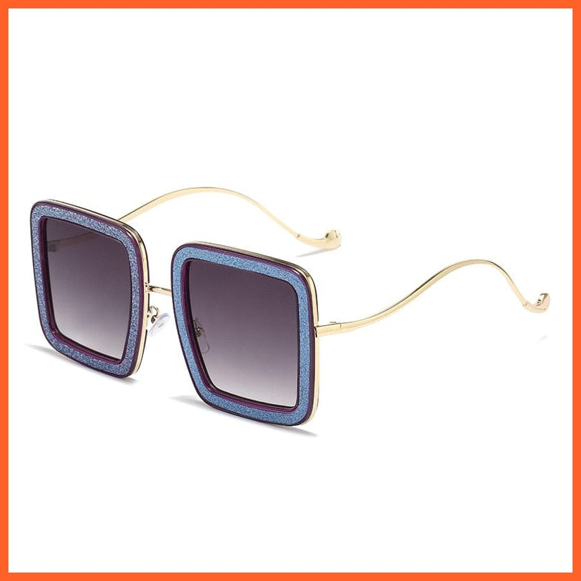 whatagift.com.au Sunglasses Smoky Gray / China / As pic showed New Square Personality Glitter Sunglasses | Designer Flashing Diamond Funny Eyewear
