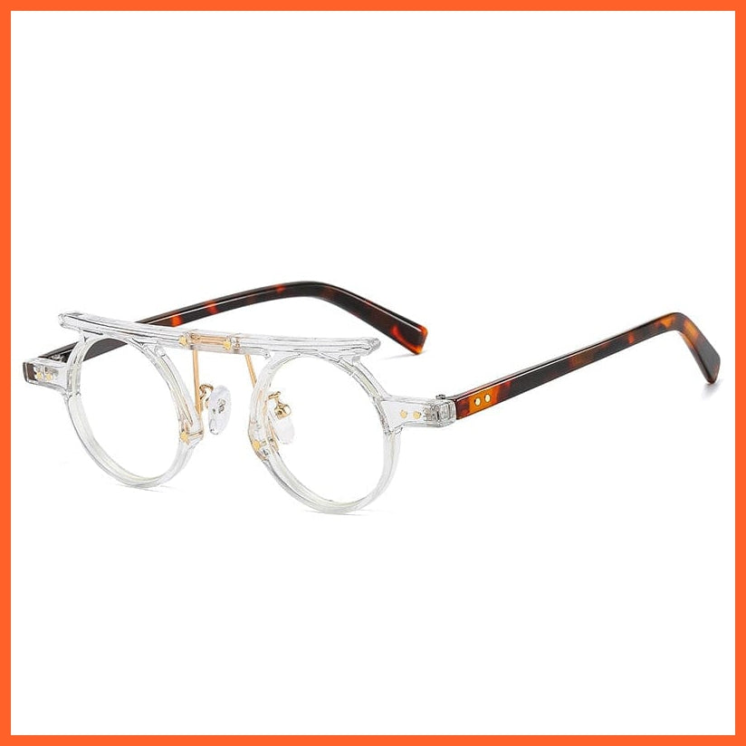 whatagift.com.au Sunglasses Transparent leopard / As the picture Fashion Small Round Punk Sunglasses | Retro Clear Ocean UV400 Gradient Shades