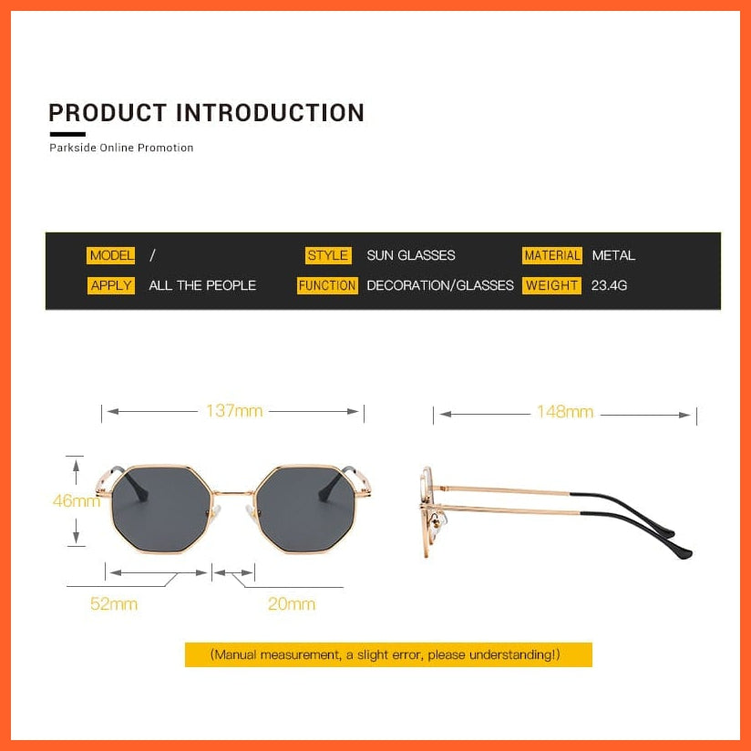 whatagift.com.au Sunglasses Unisex Vintage Octagon Metal Sunglasses | Luxury Design Goggle Sun Glasses