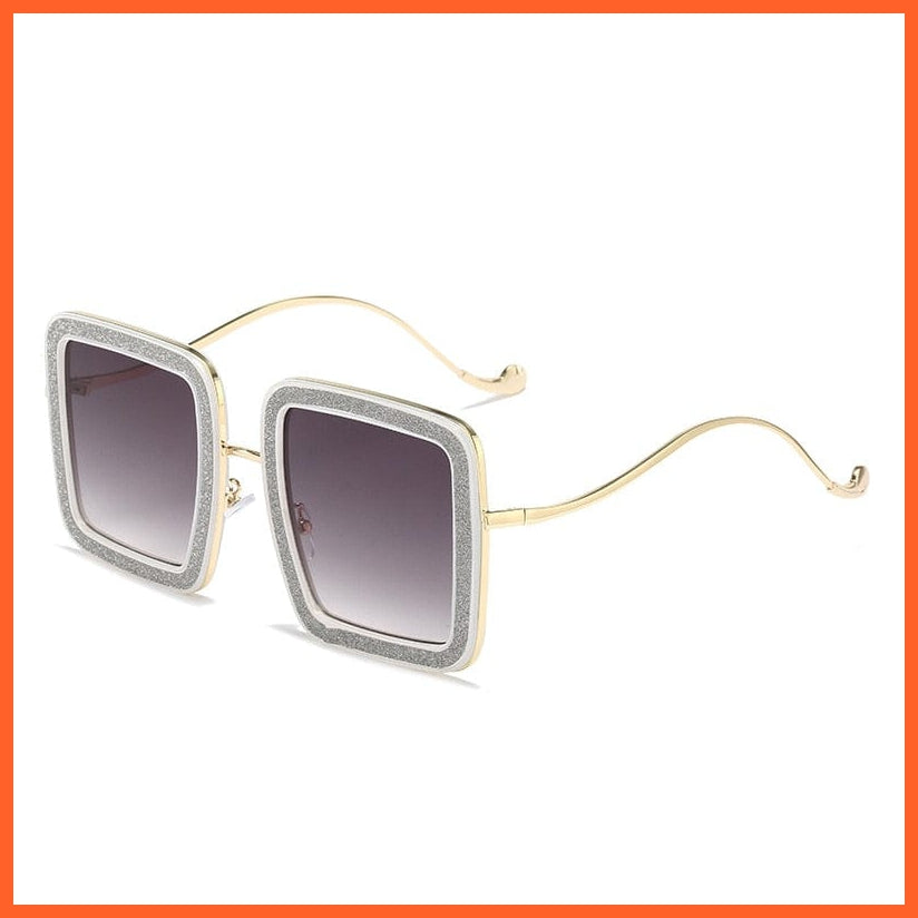 whatagift.com.au Sunglasses White Grey / China / As pic showed New Square Personality Glitter Sunglasses | Designer Flashing Diamond Funny Eyewear
