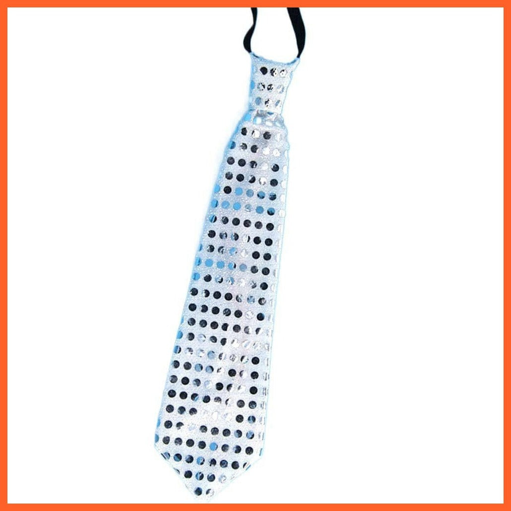 whatagift.com.au tie silver 10pcs Blinking Light up Sequin Bow Tie Necktie For Party