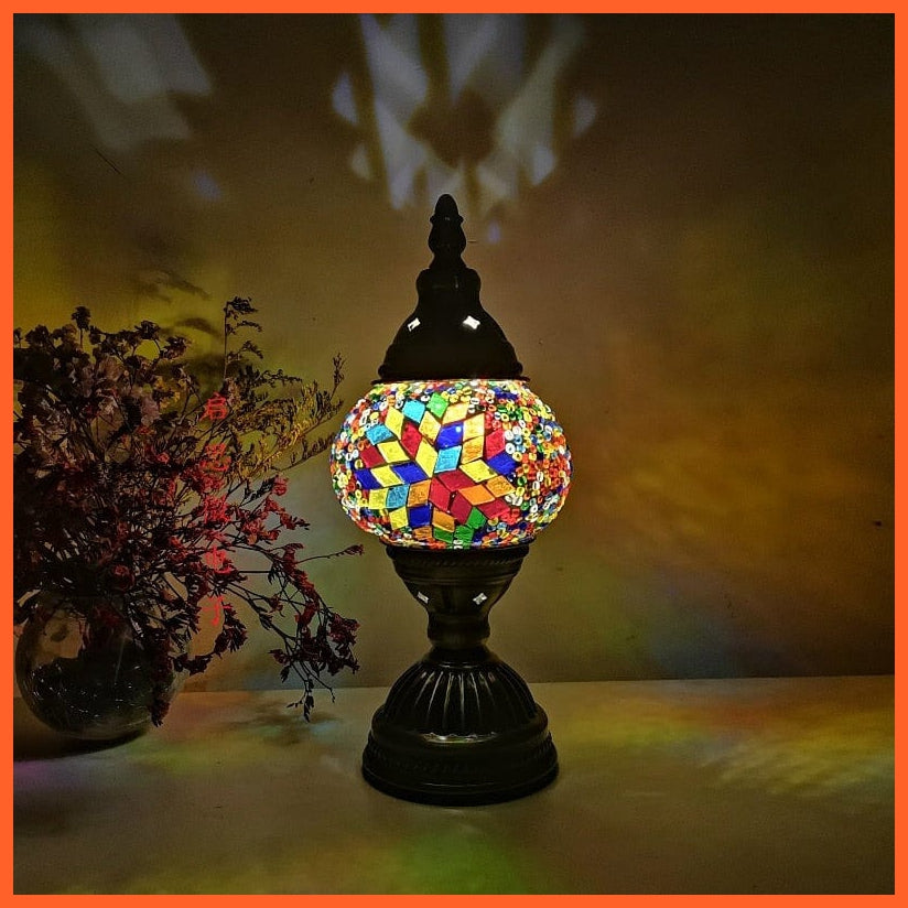 whatagift.com.au Turkish Mosaic Table Lamp vintage art | Handcrafted lamp Mosaic Glass Romantic Bed Light | Home decor