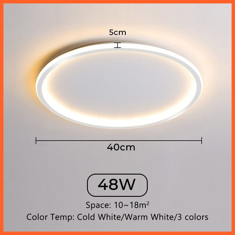 whatagift.com.au TYPE A White 48w / Cold White NO Remote Ultra Thin Led Ceiling Lam For Living Room Bedroom Indoor Lighting fixture