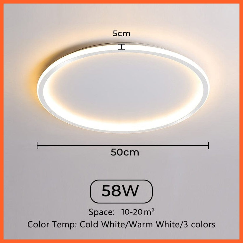 whatagift.com.au TYPE A White 58w / Cold White NO Remote Ultra Thin Led Ceiling Lam For Living Room Bedroom Indoor Lighting fixture