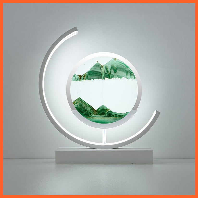 whatagift.com.au White Moon-Green / Remote control Moving Sand Art 3D Deep Sea Sandscape | Quicksand Hourglass Night Light Home Decoration Accessories