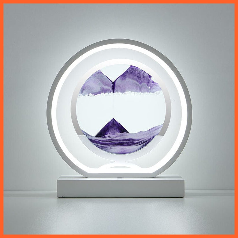 whatagift.com.au White round-Purple / Remote control Moving Sand Art 3D Deep Sea Sandscape | Quicksand Hourglass Night Light Home Decoration Accessories