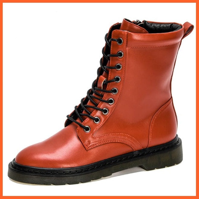 whatagift.com.au Women Shoes Red brown / 7.5 / China New Designers Ankle Boots | Women Plush Round Toe Lace Up Shoes