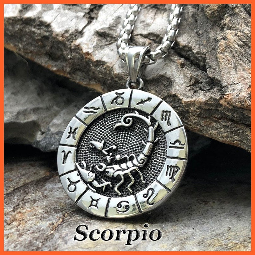 whatagift.com.au zodiac jewellery Unique Design 12 Horoscope Necklace | Silver Pendant Constellation Zodiac chain