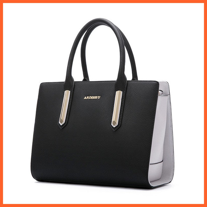Fashion Contrast Leather Handbag