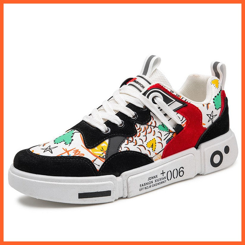 New Style Men'S Shoes Personality Graffiti Board Shoes Outdoor Casual Shoes