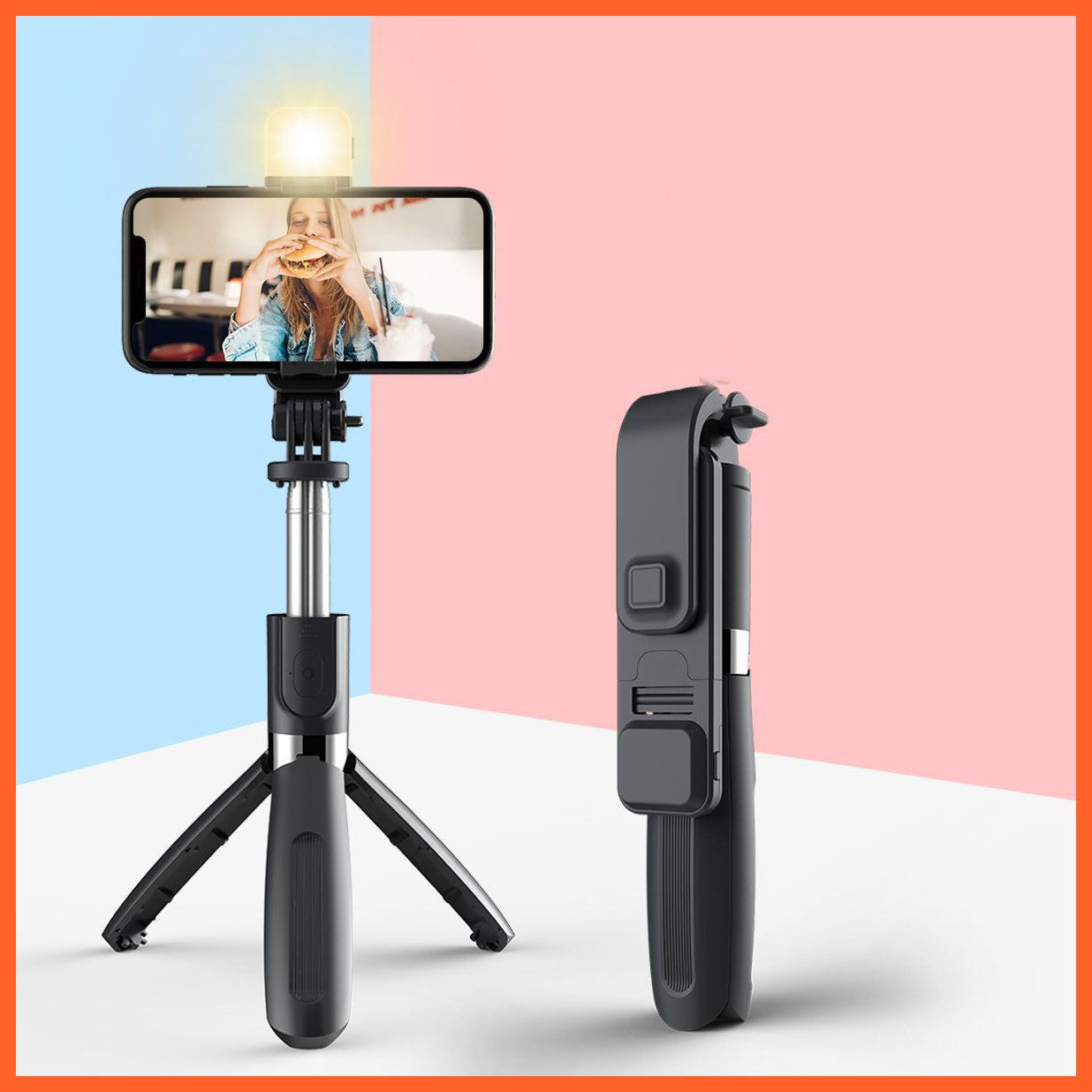 Compatible With Apple, 3 In1 Bluetooth Wireless Selfie Stick Tripod 102Cm Foldable & Monopods Universal Phone Tripod