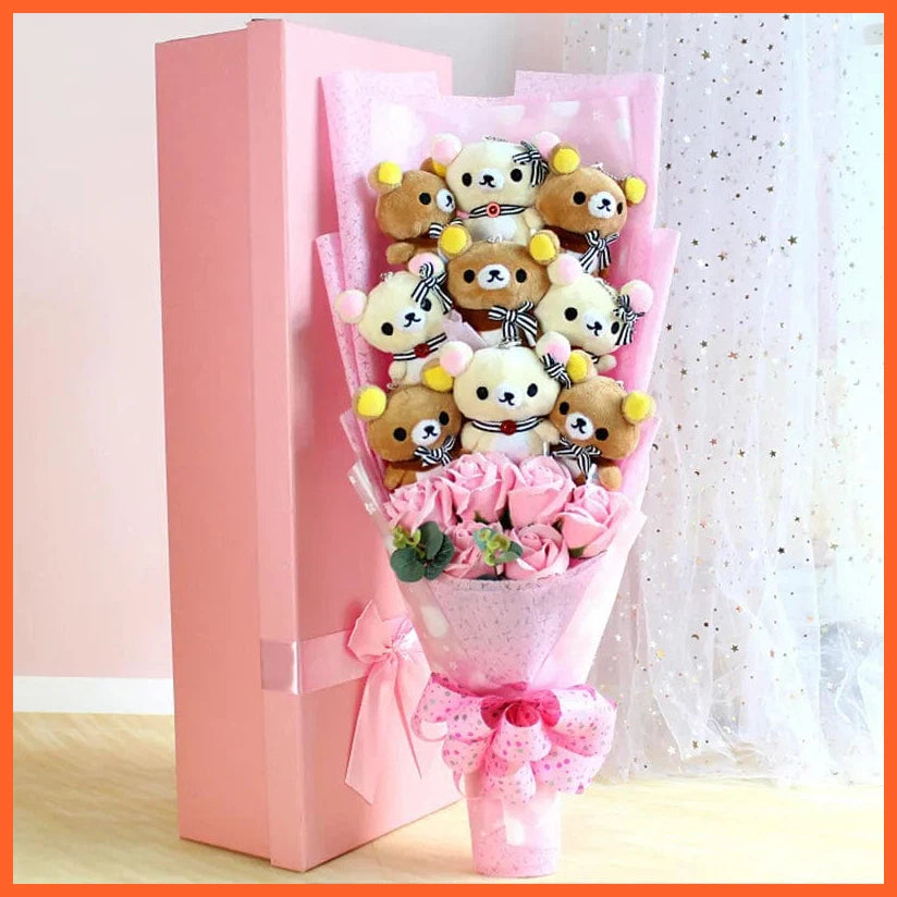 whatagift.com.au 2 / WITH GIFT BOX Teddy Bear Stuffed Animal Flower Plush Bouquet Gift | Best Gift for Birthday Valentine's Day Christmas
