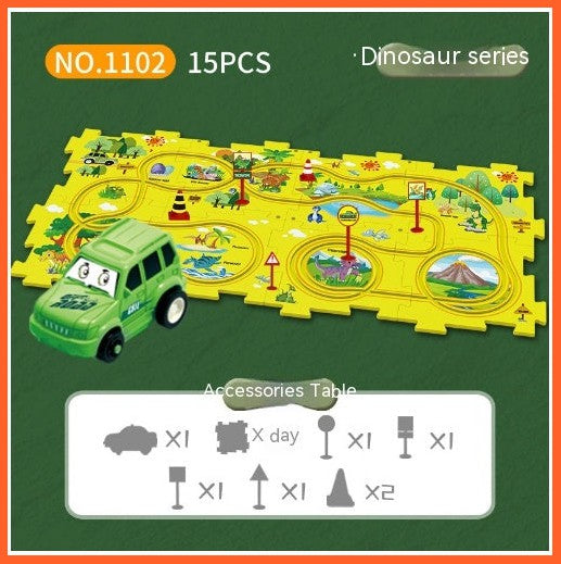 Children Puzzle Electric Railroad Speeder Diy Assembly Electric Car Automatic Rail City Scene Construction Education Toy Gift