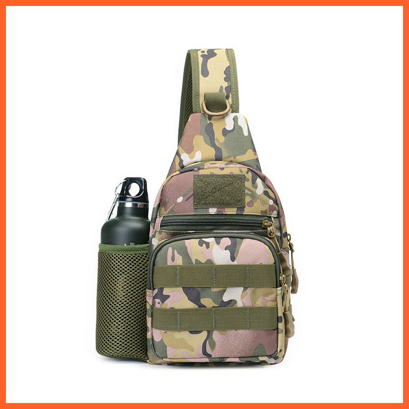 Camouflage Men'S Field Sports Cross-Body Large-Capacity Chest Bag Tactical Army Shoulder Bag Outdoor Multicam Packs