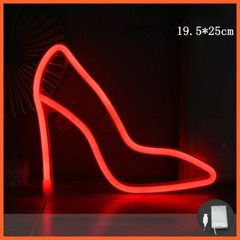 Led High-Heeled Shoes Shape Neon Light Ornament