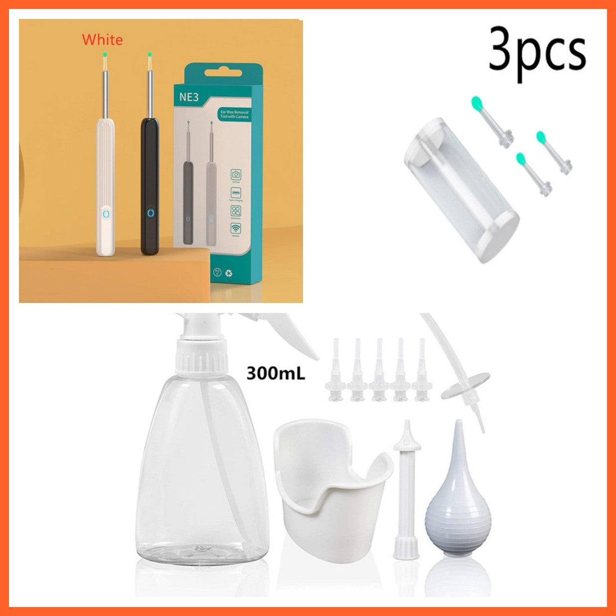 Ne3 Ear Cleaner Otoscope Ear Wax Removal Tool With Camera Led Light Wireless Ear Endoscope Ear Cleaning Kit For I-Phone