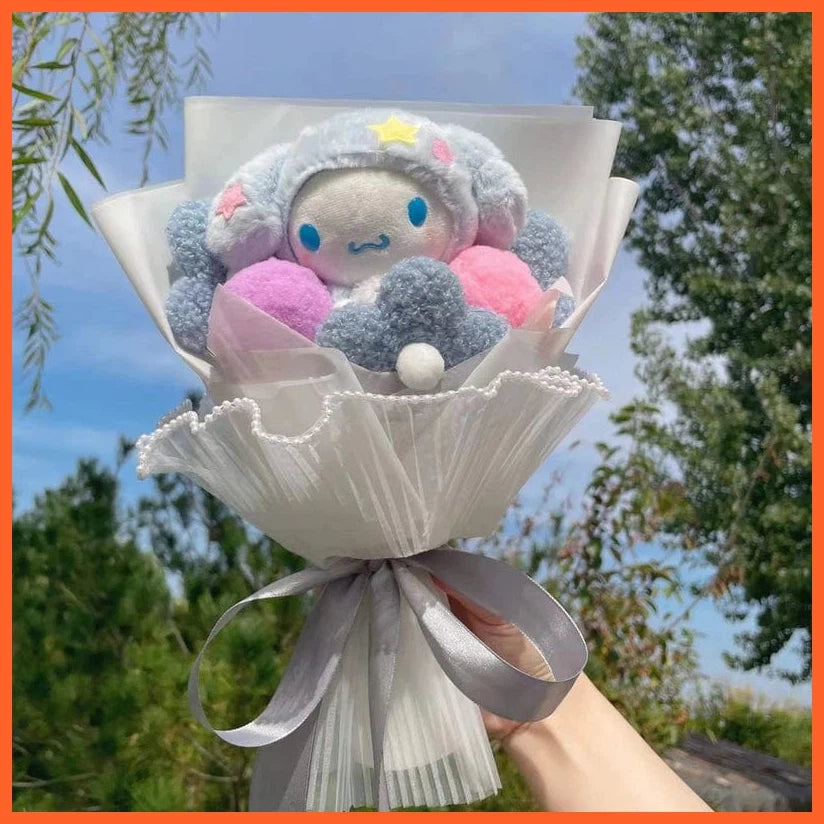whatagift.com.au 3 Beautiful Cat Plush Doll Toy Sanrio Bouquet Gift Box For Valentine's Day Christmas Graduation Gifts