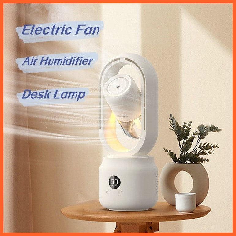 Summer Water Cooled Spray Mist Electric Fan Usb Rechargeable Portable Wireless Air Humidifier Bladeless Ventilator Table Fan