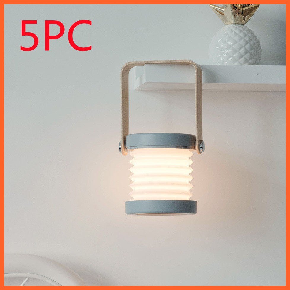 Foldable Touch Dimmable Reading Led Night Light Portable Lantern Lamp Usb Rechargeable For Home Decor