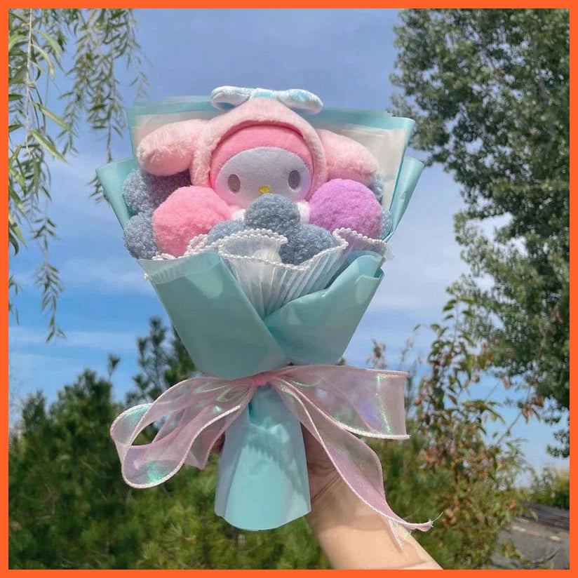 whatagift.com.au 4 Beautiful Cat Plush Doll Toy Sanrio Bouquet Gift Box For Valentine's Day Christmas Graduation Gifts