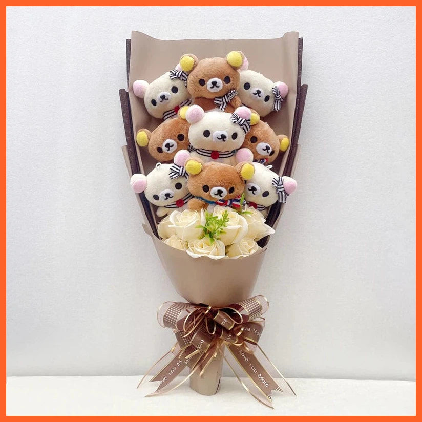 whatagift.com.au 4 / WITH GIFT BOX Teddy Bear Stuffed Animal Flower Plush Bouquet Gift | Best Gift for Birthday Valentine's Day Christmas