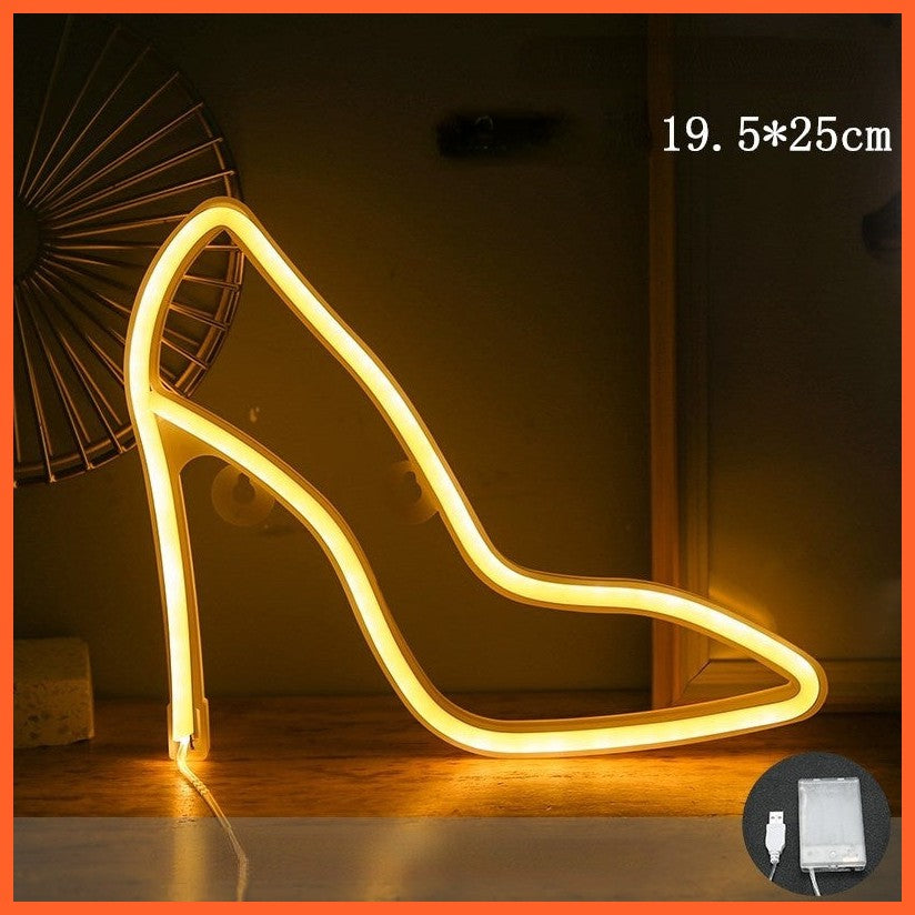 Led High-Heeled Shoes Shape Neon Light Ornament