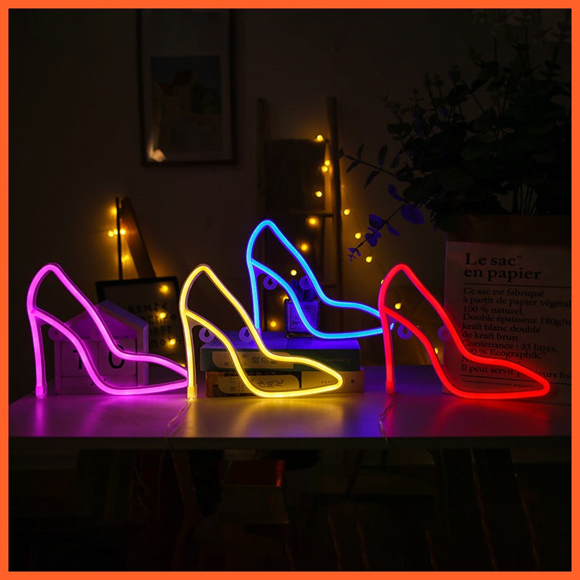 Led High-Heeled Shoes Shape Neon Light Ornament