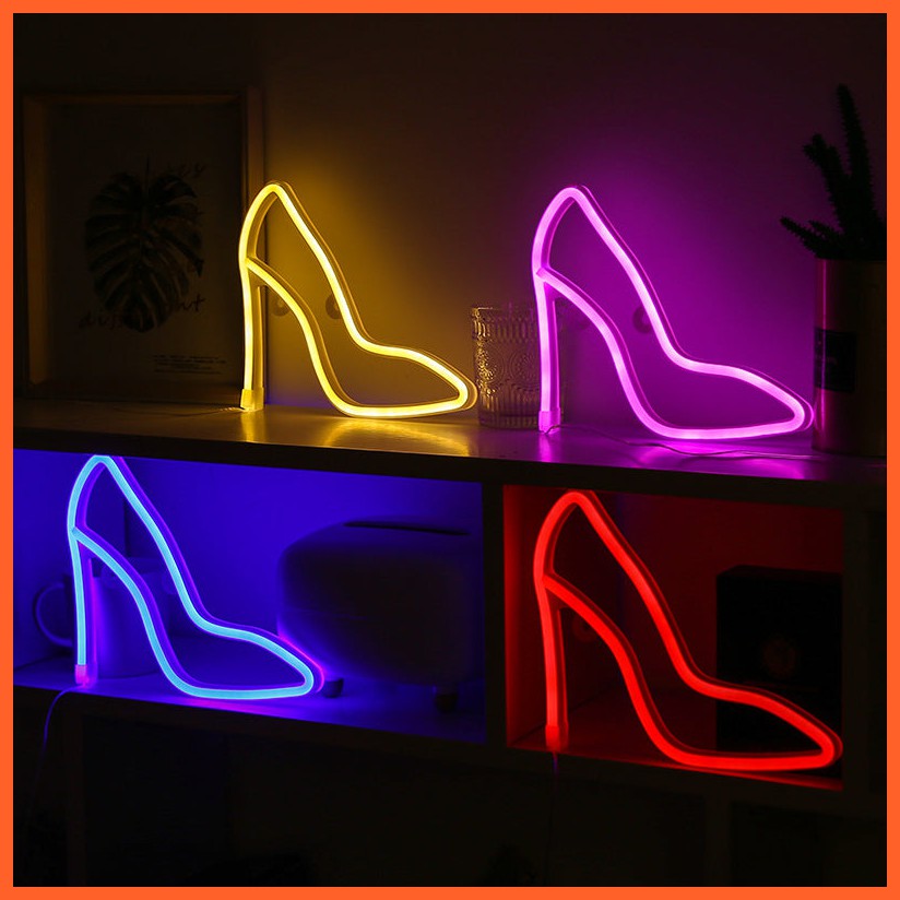 Led High-Heeled Shoes Shape Neon Light Ornament