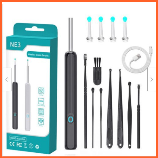 Ne3 Ear Cleaner Otoscope Ear Wax Removal Tool With Camera Led Light Wireless Ear Endoscope Ear Cleaning Kit For I-Phone