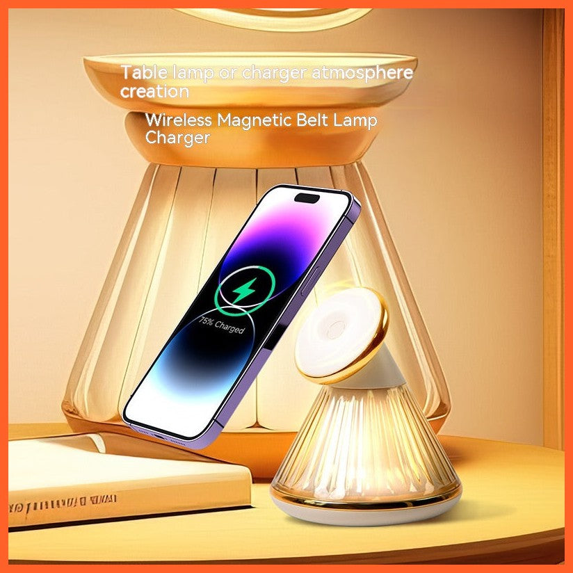 Night Table Lamp 15W Wireless Charger Magnetic Fast Wireless Seat
