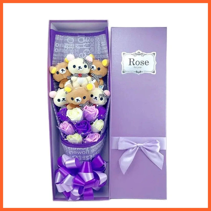 whatagift.com.au 7 / WITH GIFT BOX Teddy Bear Stuffed Animal Flower Plush Bouquet Gift | Best Gift for Birthday Valentine's Day Christmas