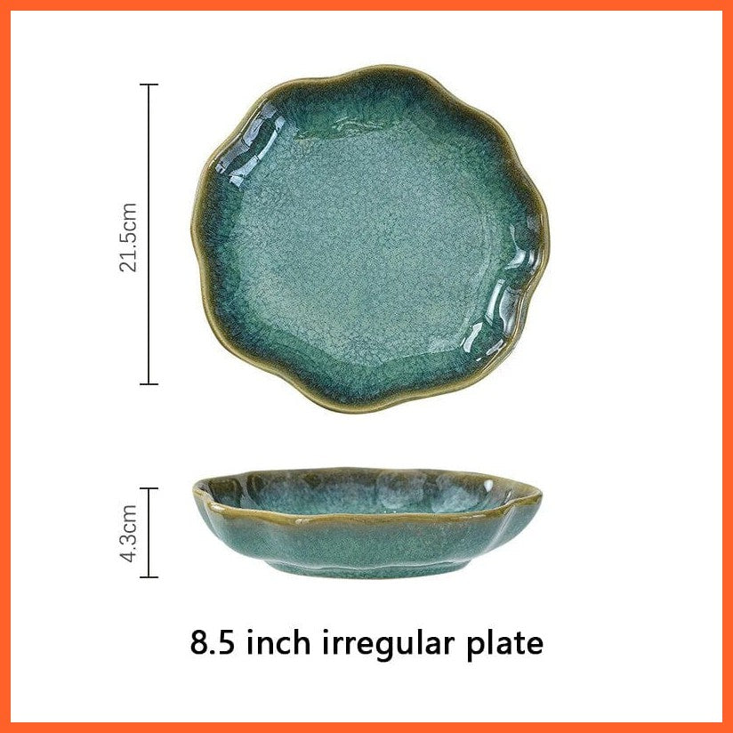 whatagift.com.au 8.5inch plate Elegant Colorful Matte Gold Edge Dinner Plate Set | Complete Tableware for Dining and Entertaining
