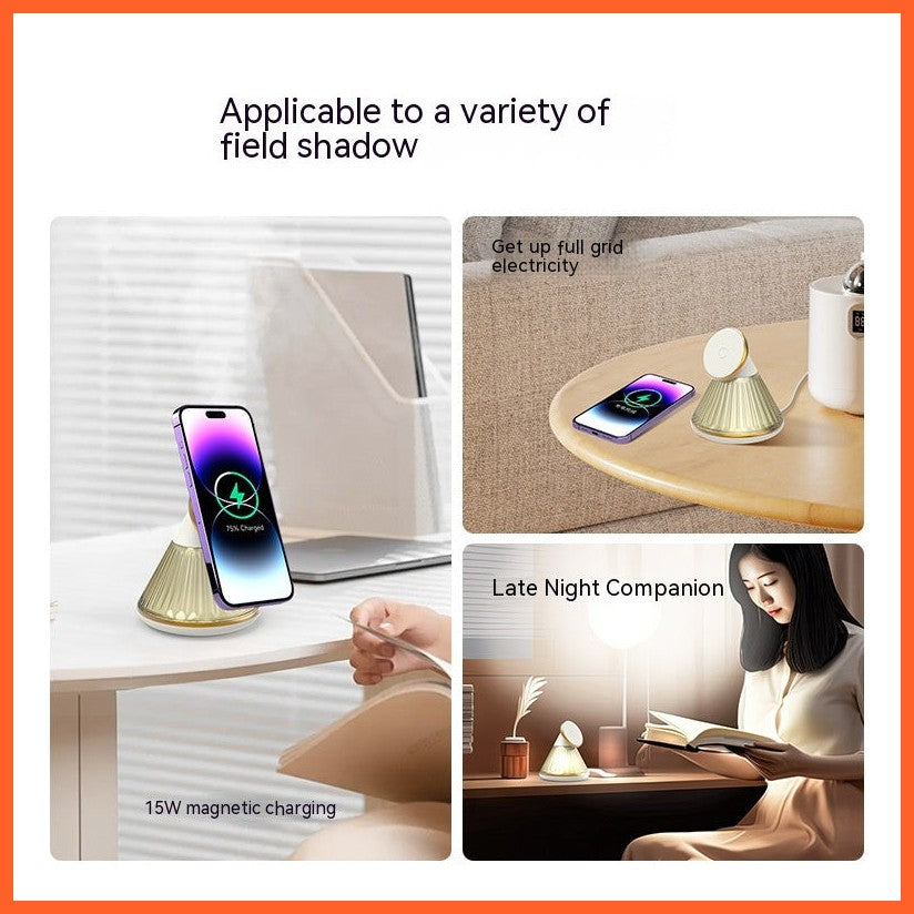 Night Table Lamp 15W Wireless Charger Magnetic Fast Wireless Seat