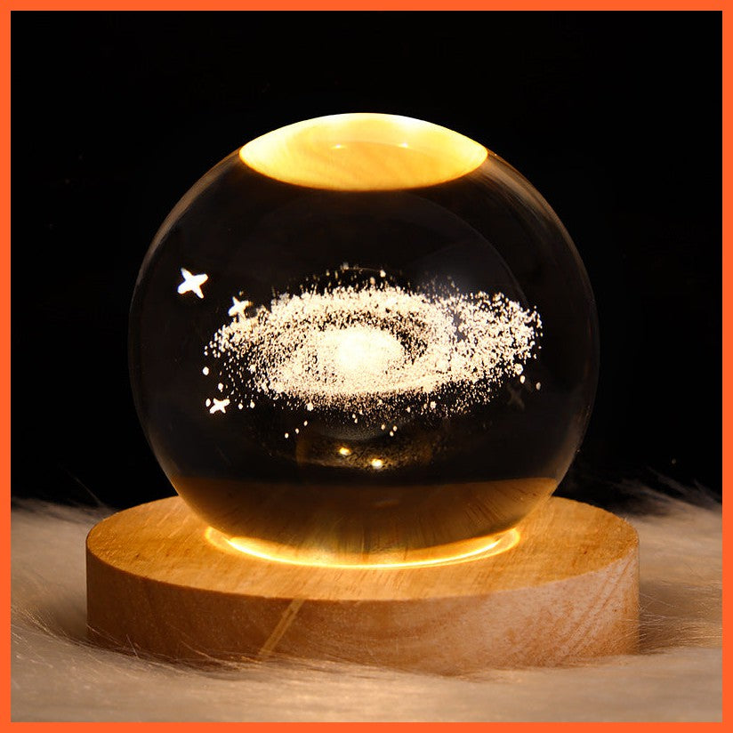 Led Night Light Galaxy Crystal Ball Table Lamp 3D Planet Moon Lamp Bedroom Home Decor For Kids Party Children Birthday Gifts